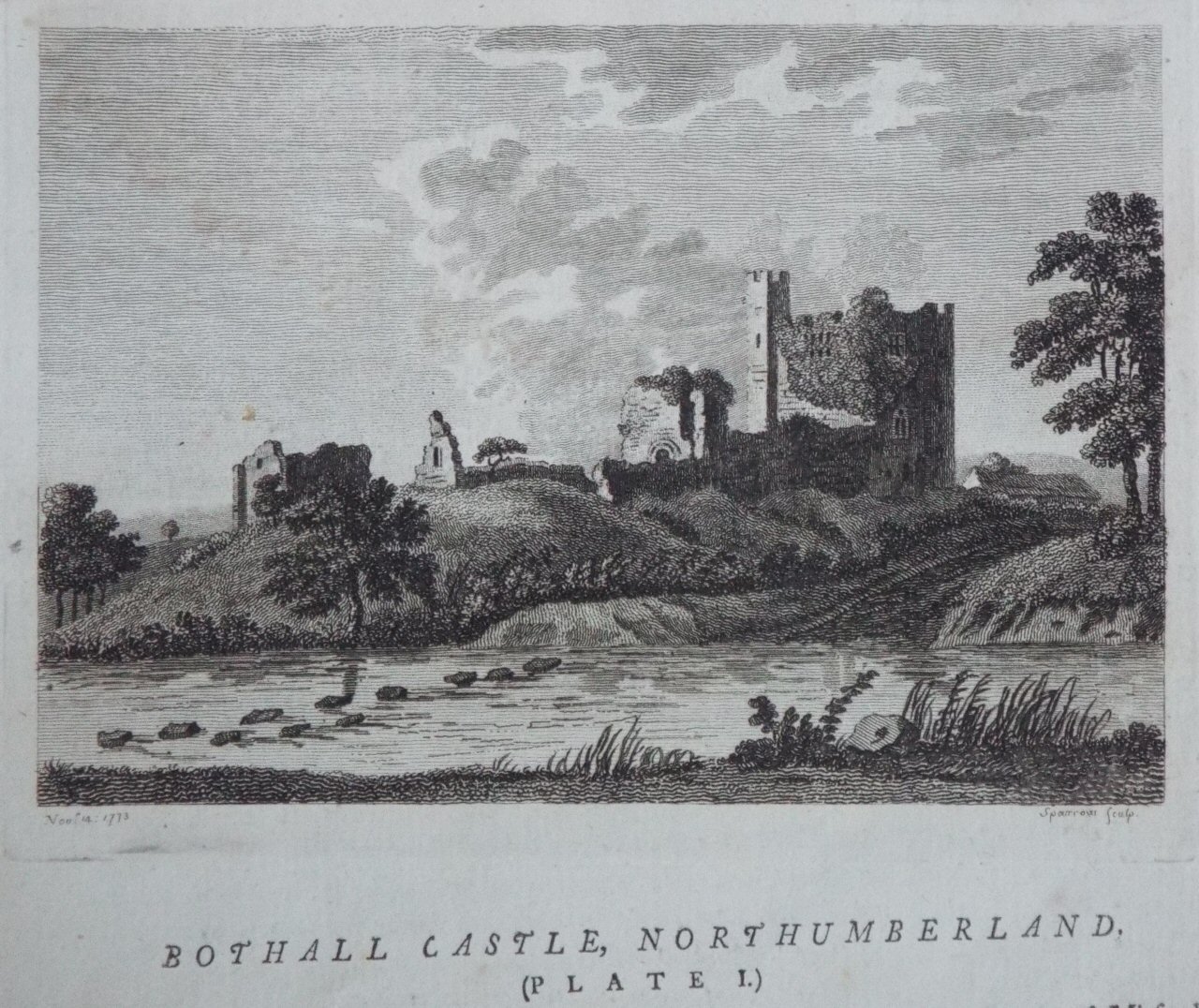 Print - Bothall Castle, Northumberland. (Plate I.) - 